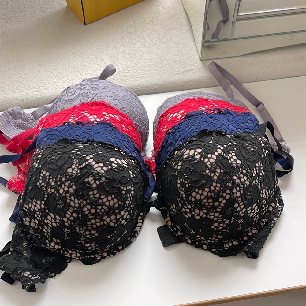 Victoria's Secret Lace Bras - Black, Red, Blue, Gray